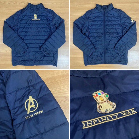 Avengers Infinity War Marvel Studios Film Crew Jacket Core 365 Small Embroidered
